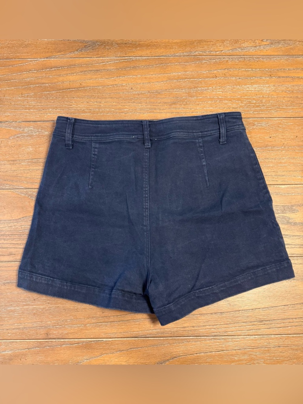 miami Navy Button-Front High Waist Shorts - Picture 3 of 5